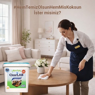 ClearLab – Yüzeyler için Islak Temizlik Mendili / Havlusu – 250’li Kova Ambalaj / Dowe Sabun
