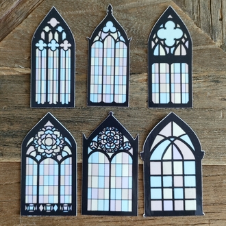 6'lı Gotik Pencere şeffaf sticker paketi