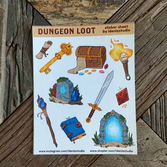 Dungeon Loot Sticker Sayfası