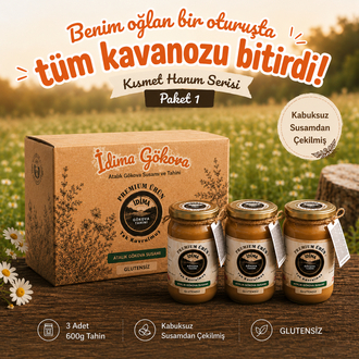 Üçlü-3 adet Kabuksuz Tahin(600g) Tek Kavrulmuş