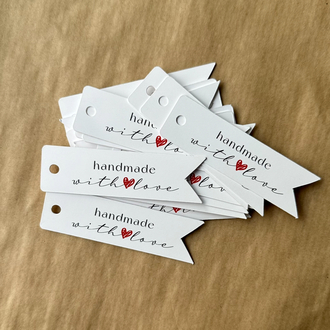 Handmade with love - Karton Etiket - 25 Adet