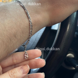 Harfli Çelik Ikigai Bilekliği (Silver)
