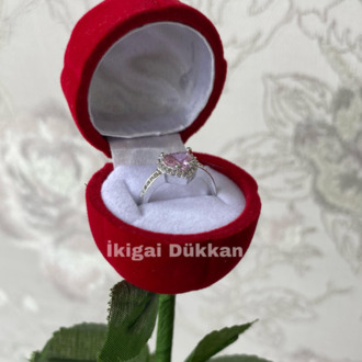 Gül Kutulu Kalp Yüzük