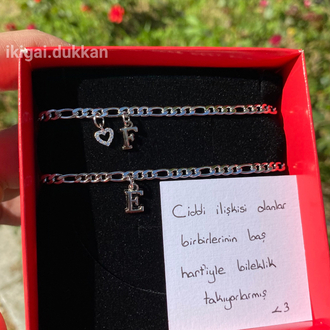 2'li Set Harfli Çelik Ikigai Bilekliği (SÜRPRİZ ÇELİK TAKI HEDİYE)
