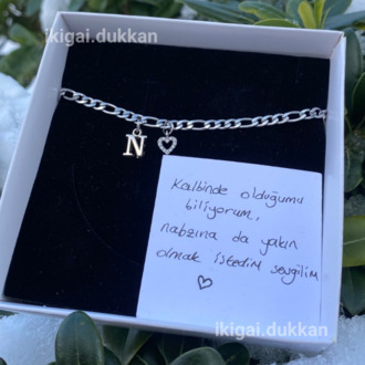 Harfli Çelik Ikigai Bilekliği (Silver)