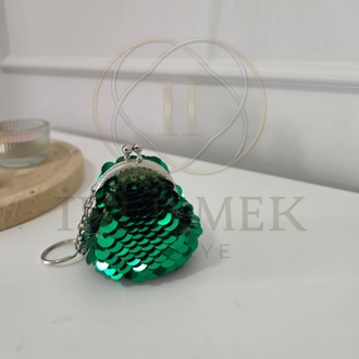 Vintage Klipsli Pullu Şık Mini Cüzdan | Çanta Süsü