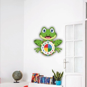  Sevimli Kurbağa Eğitici Çocuk Duvar Saati (50 x 50)