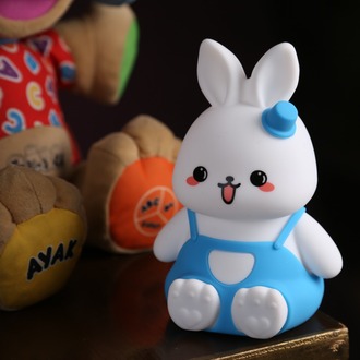 Sevimli Tavşan Şekilli Yumuşak Dokunmatik Çocuk Bebek Odası Oyuncak Gece Lambası ( Pembe)