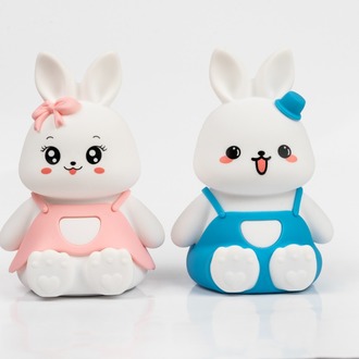  Sevimli Tavşan Şekilli Yumuşak Dokunmatik Çocuk Bebek Odası Oyuncak Gece Lambası ( Pembe)