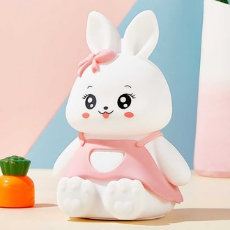  Sevimli Tavşan Şekilli Yumuşak Dokunmatik Çocuk Bebek Odası Oyuncak Gece Lambası ( Pembe)