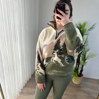 MARKA MODEL DESENLİ PELUŞ SWEAT