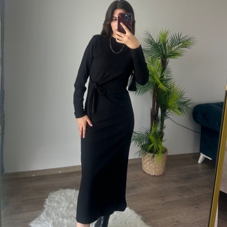 LUSİA BAĞLAMALI FUL LİKRALI ELBİSE