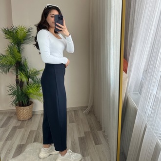 FUL LİKRALI BEL LASTİKLİ BALON PANTOLON