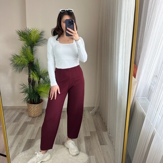FULL LİKRALI BELİ LASTİKLİ BALON PANTOLON