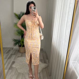 FULL LİKRALI ASKILI SUMMER ELBİSE