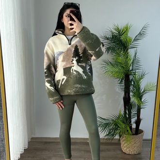 MARKA MODEL DESENLİ PELUŞ SWEAT