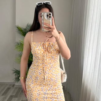 FULL LİKRALI ASKILI SUMMER ELBİSE
