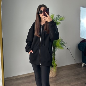 OVERSİZE KAPÜŞONLU HIRKA