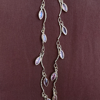 Pembe Zirkon Taşlı Gold Renk Kolye