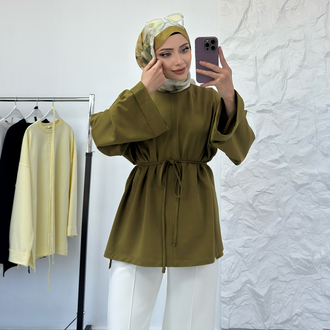 YAĞ YEŞİL / YIRTMAÇLI İKİ İPLİK SWEAT