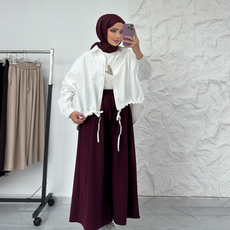 BORDO / BİLEK BOY ETEK PANTOLON