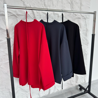 KIRMIZI / YIRTMAÇLI İKİ İPLİK SWEAT