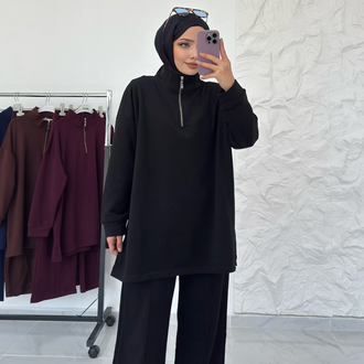 SİYAH/ YARIM FERMUARLI TAKIM