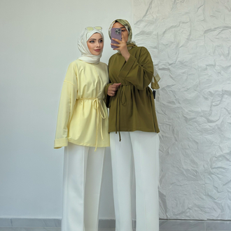 YAĞ YEŞİL / YIRTMAÇLI İKİ İPLİK SWEAT
