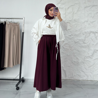 BORDO / BİLEK BOY ETEK PANTOLON