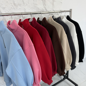 KIRMIZI/ FERMUARLI SWEAT