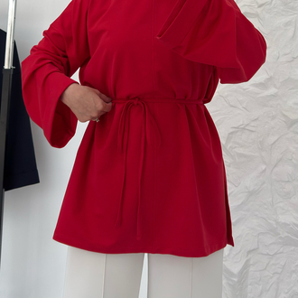 KIRMIZI / YIRTMAÇLI İKİ İPLİK SWEAT