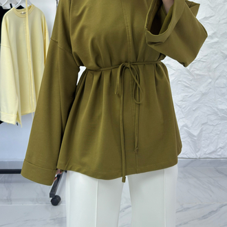 YAĞ YEŞİL / YIRTMAÇLI İKİ İPLİK SWEAT