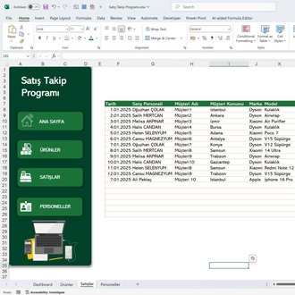 Excel Satış Takip Programı | DashBoard ve Grafikler