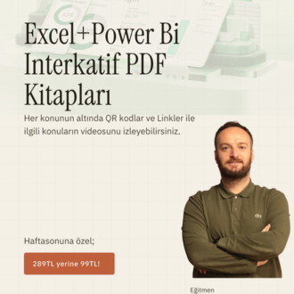 Excel ve Power BI Uzmanlık Seti (2 PDF Kitap) | Veri Analizi, Dashboard, Formüller ve Raporlama