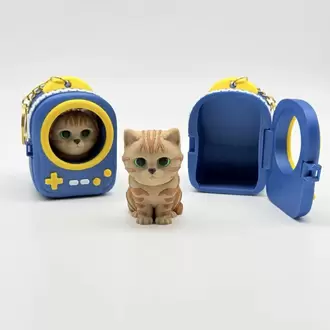 Tekir Kedi ve Oyuncu Çantalı Kedi Charm Anahtarlık ve Oyuncak Seti