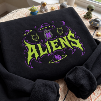 Aliens Nakışlı Sweatshirt