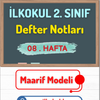 2. Sınıf 08. Hafta (27-31 Ekim) Maarif Modeli Defter Notları