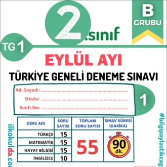 2. Sınıf PDF Eylül Ayı Türkiye Geneli Deneme Sınavı (TG-1)
