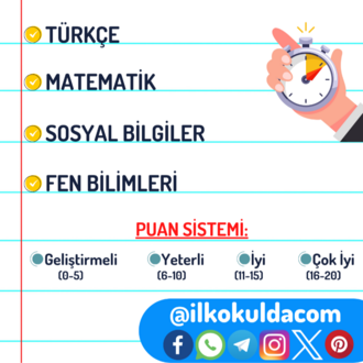4. Sınıf 05. Hafta (06-10 Ekim) Süreç Değerlendirme Sınavı (SODES)