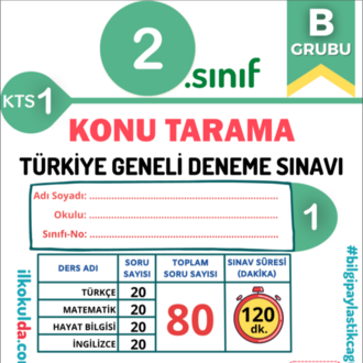 2. Sınıf PDF ve ONLİNE Mart Ara Tatili Türkiye Geneli Konu Tarama Deneme Sınavı (KTS-1)