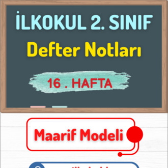 2. Sınıf 16. Hafta (29-02 Ocak) Maarif Modeli Defter Notları