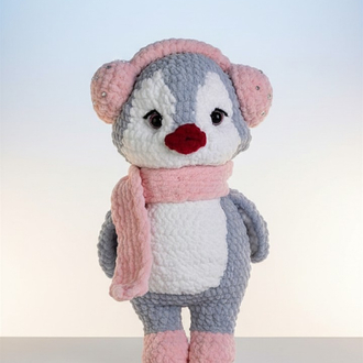 El Yapımı Atkılı Penguen Amigurumi | Sevimli Peluş Oyuncak
