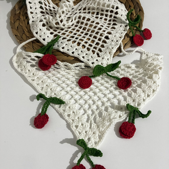 Kirazlı anne kız bandana