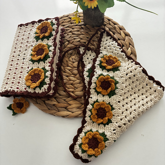 Ayçiçeği bandana ve kitap kılıfı 