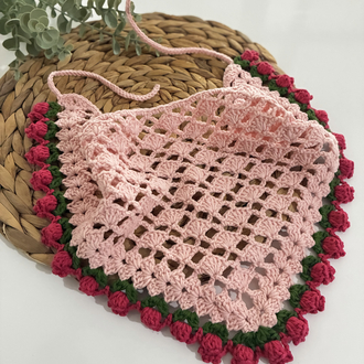 Pembe çiçekli bandana 