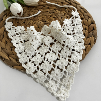 Beyaz çiçekli bandana 