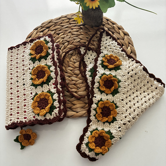 Ayçiçeği bandana ve kitap kılıfı 