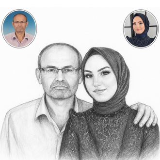 21x30 cm karakalem birleştirme (çerçeveli)
