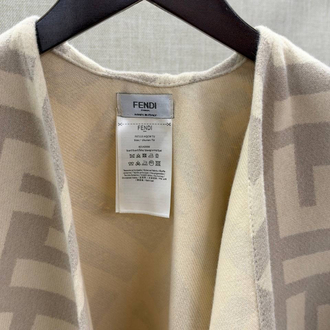 Fendi Check Wool Poncho