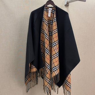 Burberry Reversible Check Wool Poncho